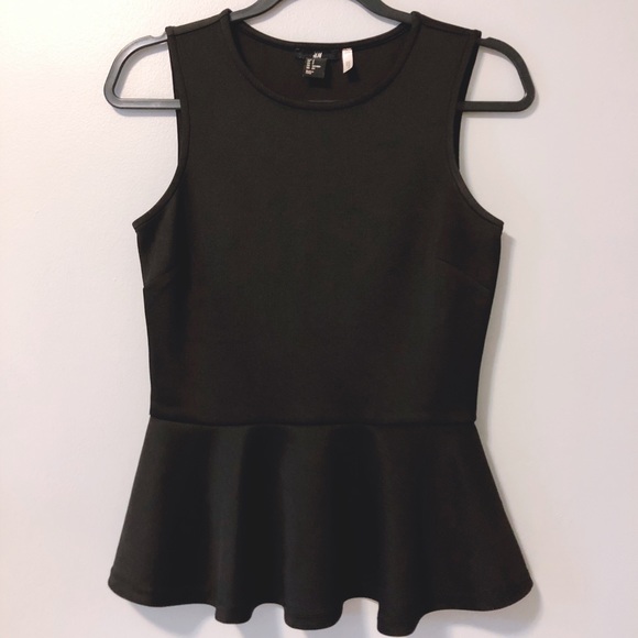 H&M | Black Peplum Sleeveless Top - Picture 1 of 4